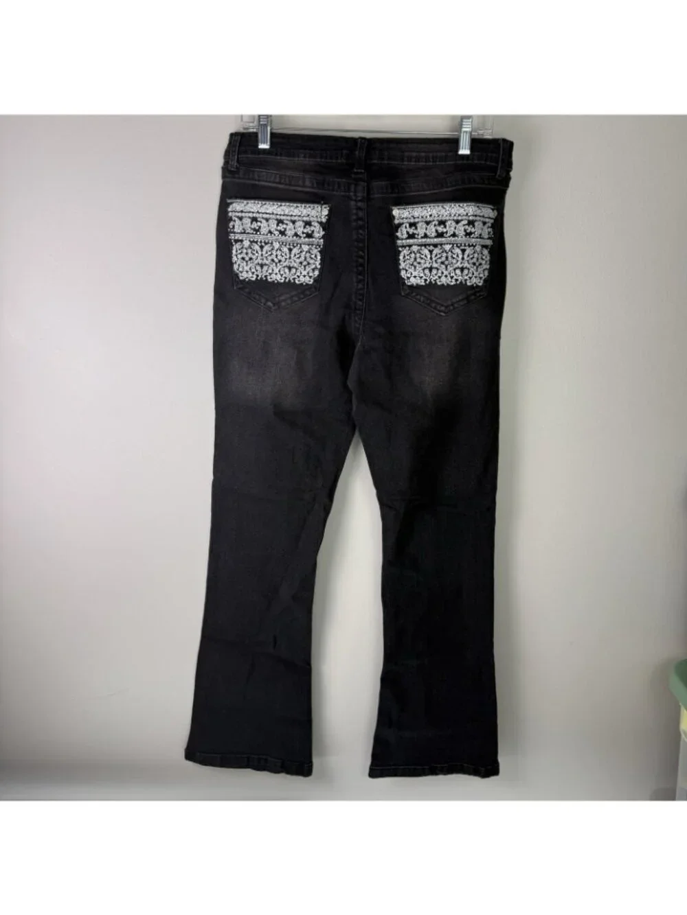 Harper Ivy Bootcut Jeans Womens Size 12/14 Black NWT Embellished Rhinestone